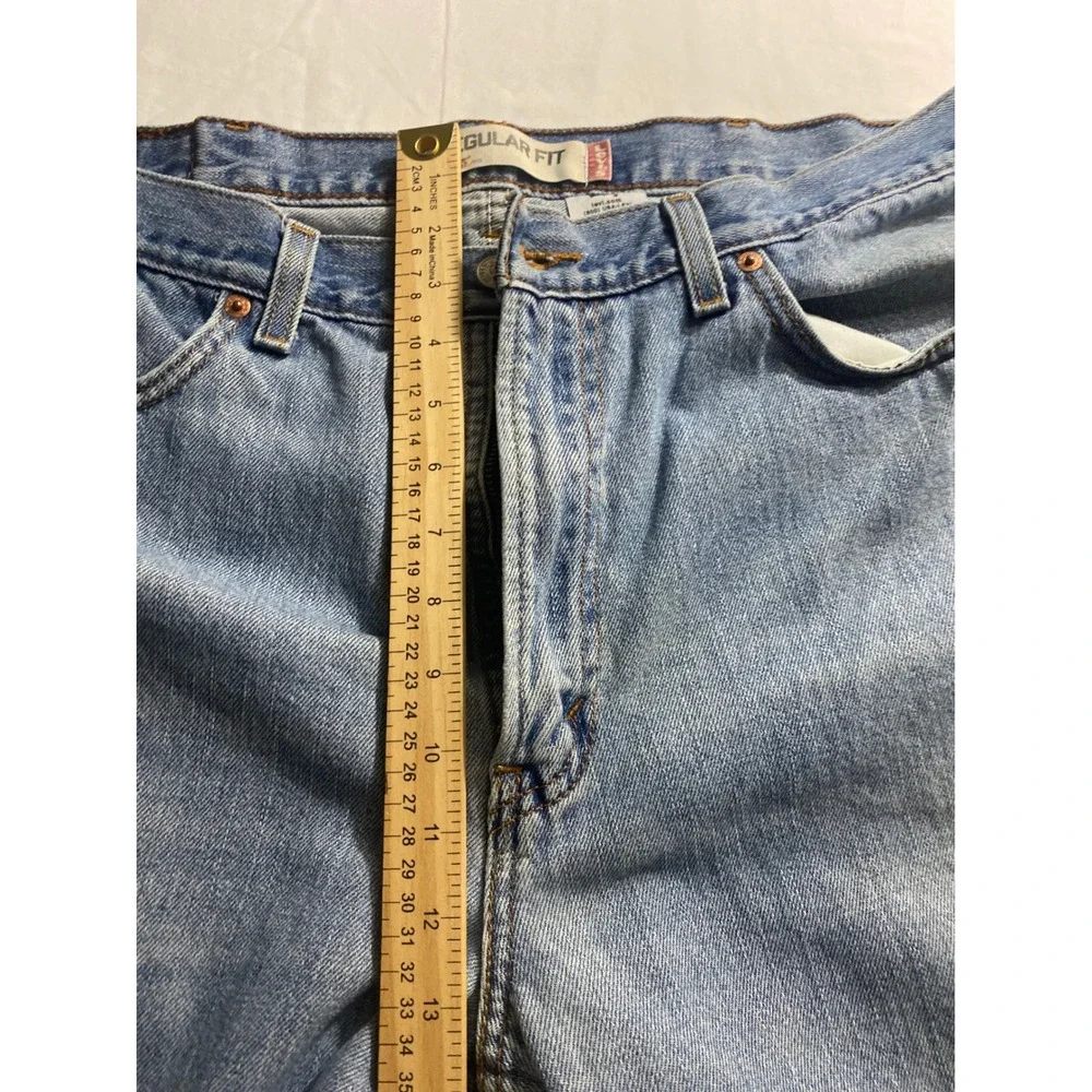 Levis 505 Regular Fit Jeans Mens 38x32 Blue Denim Straight Leg 100% Cotton